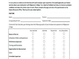 Exit Interview Form Template Sample Employee You Can
