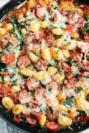 spinach and sausage gnocchi with sage