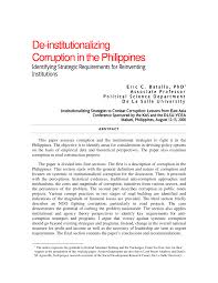 Land administration corruption risks in the land administration are high. Pdf De Institutionalizing Corruption In The Philippines