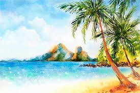 beach painting images free