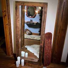 reclaimed barn wood mirror natural