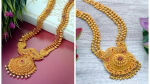 South Indian Top Beautiful Gold Long Chain Designs Jewel Fashion