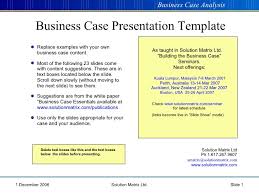 Writing A Business Case Free Template