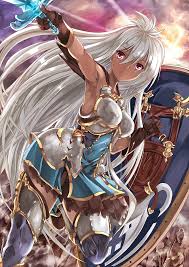 white haired female character anime