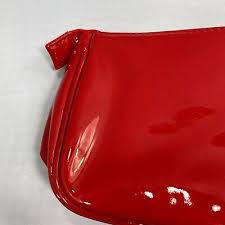 bag red shinny faux patent leather