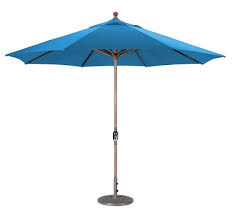 Teak Market Umbrella Sunbrella
