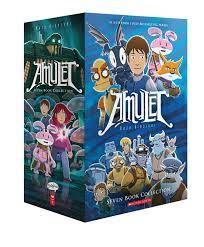 Amulet is an american graphic novel series illustrated and written by kazu kibuishi and published by scholastic. Amulet Box Set Books 1 7 Kibuishi Kazu Kibuishi Kazu 9781338045642 Amazon Com Books