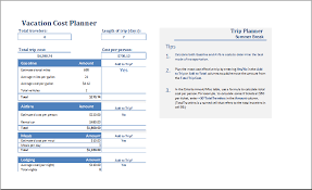 Start by downloading this vacation planner template in all versions of google docs, ms word, pages, ms excel, numbers and google sheets. Ms Excel Vacation Cost Planner Template Excel Templates