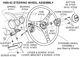 1958 62 steering wheel embly