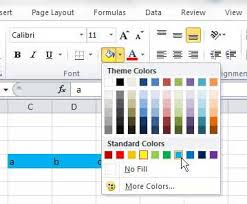 cell fill color in excel 2010