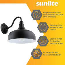 Sunlite 1 Light Black Steel Outdoor
