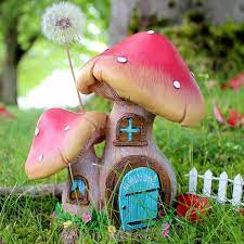 6 Resin Fairy Garden Mushroom House