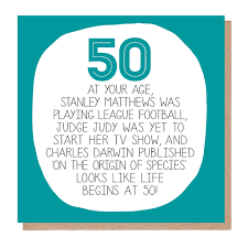 Turning 50 is a milestone worth celebrating, and a good excuse for a laugh too! By Your Age Funny 50th Birthday Card By Paper Plane Notonthehighstreet Com