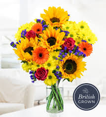 Phone number +44 844 310 5555. Flower Delivery Prestige Flowers Next Day Flowers Free Chocs British Summer Bouquet Sunflower Bouquet Summer Flowers