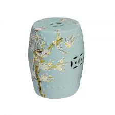 Porcelain Drum Stool With Birds
