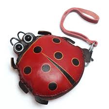 hot women genuine leather coin purse cute coin bag ladybug card bag newchic