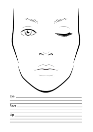 face chart makeup artist blank template