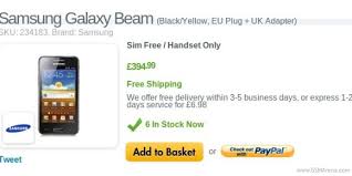 samsung galaxy beam goes on in the