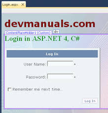 login exle in asp net using c