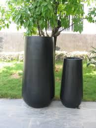 Tall Drum Pot Polystone Resin Pots In