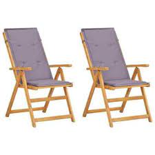 2x Wooden Garden Recliner Chair