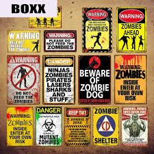 compre aviso zombie ahead placa perigo