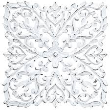 Moroccan Hand Carved White Wooden Panel