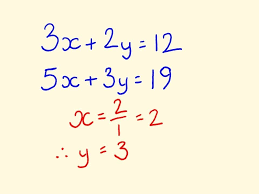 Simultaneous Equations Algebra Math