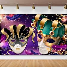 Amazon.com : KIKIDOR 7x5ft Masquerade Party Backdrop for Adult Party Mardi  Gras Masquerade Photo Backdrop Gold Mask Feather Purple Photography  Background Bachelorette Party Carnival Night Decoration Studio Props :  Electronics