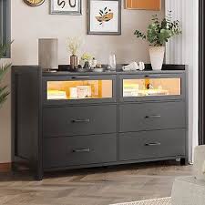 6 Drawer Dressers With Led Lights Long