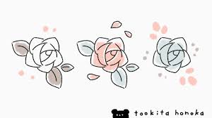 薔薇（バラ）の花の簡単かわいいイラスト・絵の描き方｜シンプル・手書き・ボールペン・手帳用-遠北ほのかのイラストサイト
