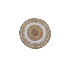 white circular printed jute carpet erland