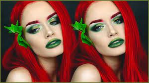 glam poison ivy halloween makeup by