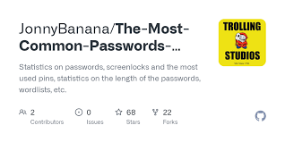 The-Most-Common-Passwords-Pin-e-ScreenLocks/deLongTail.txt at master ·  JonnyBanana/The-Most-Common-Passwords-Pin-e-ScreenLocks · GitHub