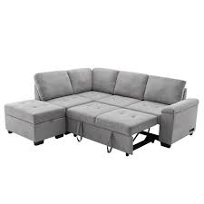 87 4 In L Shape Velvet Sectional Sofa