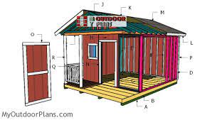 12x12 Gable Shed With Porch Plans