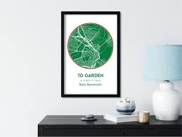 Td Garden Map Boston Celtics Print Fan