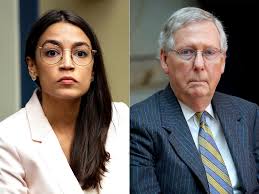 A funny thing happened on the way to the crown of axis arena. Aoc Slams Mitch Mcconnell As Teens In Team Mitch Shirts Choke Cutout People Com