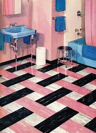 vintage 50s bathroom floors in vinyl