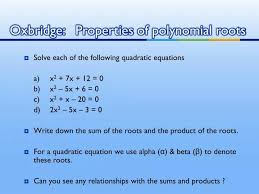 Properties Of Polynomial Roots