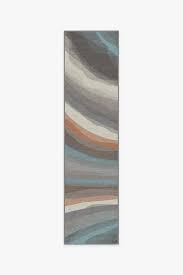 watercolour waves sandstone tufted rug