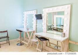 empty woman makeup place with mirror