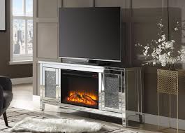 laylah mirrored tv stand fireplace