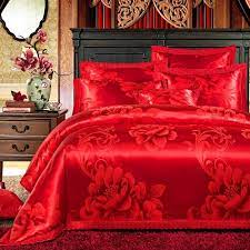 cotton silk satin pink red luxury queen