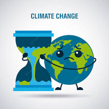 Premium Vector | Climate change cartoon sad planet earth hourglass