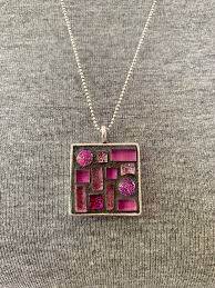 Geometric Hot Pink Stained Glass Mosaic