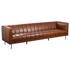 Orlando 4 Seater Leather Sofa Havana Brown