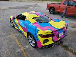 C8 Corvette With Eye-Popping Multi-Color Wrap