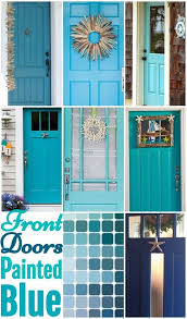 Blue Front Doors With Coastal Curb