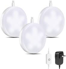 Le Led Puck Lights Kitchen Under Cabinet Lighting Kit 510 Lumens 5000k Daylight White Night Light Perfect For Kitchen Closet Stairs And More Pack Of 3 Amazon Com